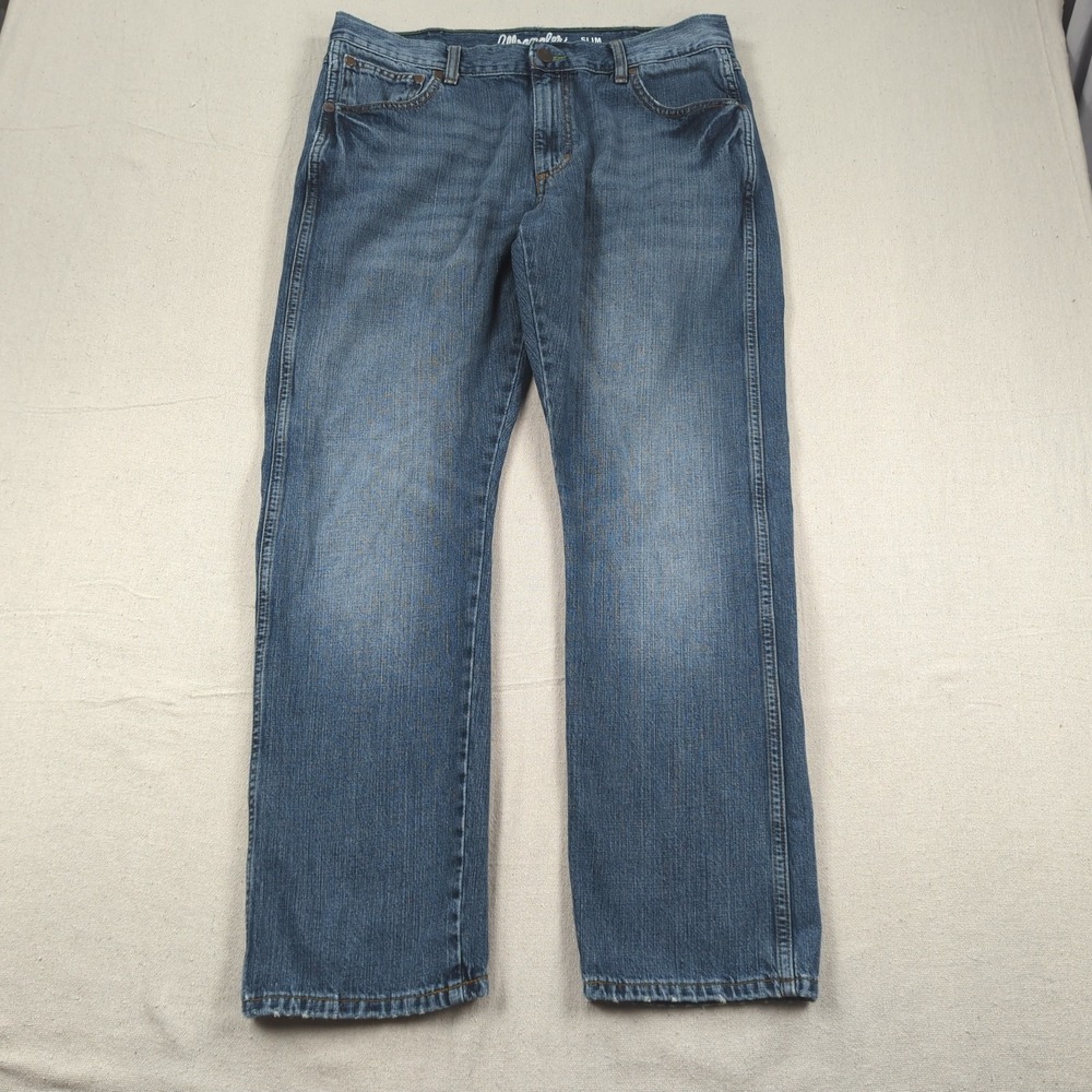 Wrangler Jeans Mens 36x30 Blue Retro Slim Straight Western Cowboy Stretch